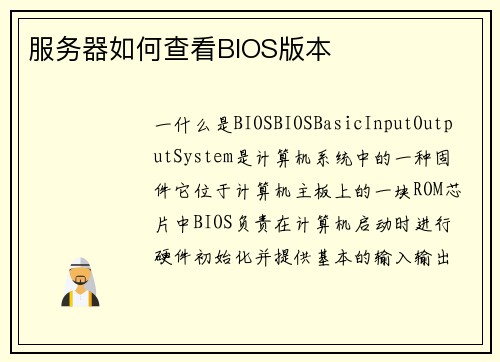 服务器如何查看BIOS版本